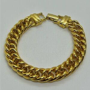 14KT Gold Plated Curb Chain Bracelet